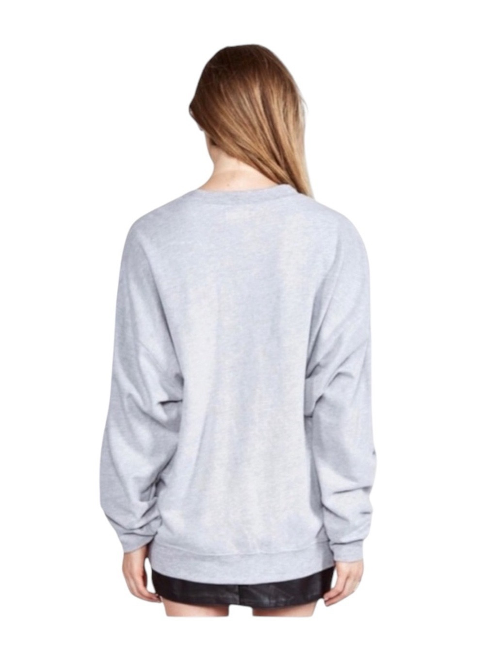 new Michael Lauren ✶ Baggy Boyfriend Oversize Pullover Sweatshirt ✶ Heather Grey - Picture 7 of 16